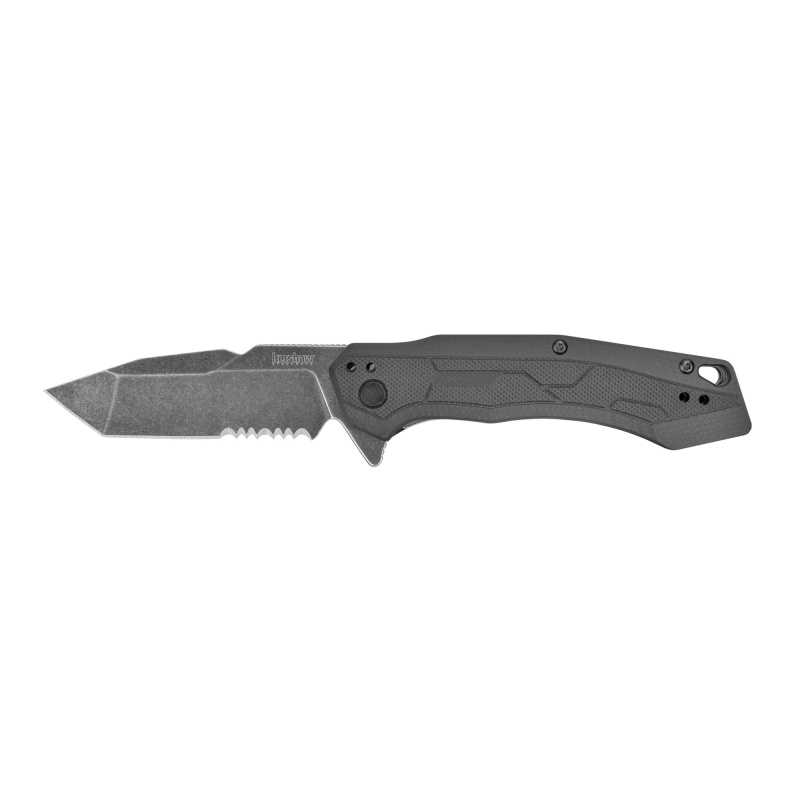 Kershaw Analyst Folding Knife, 3.25-Inch BlackWash Gray Blade