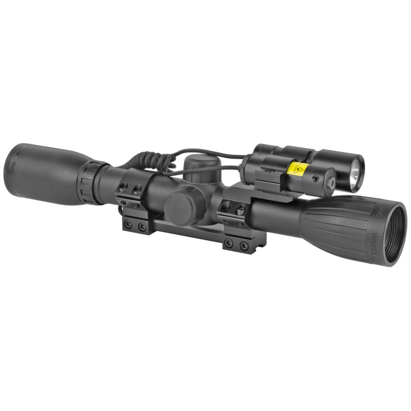 Gamo, Varmint Hunter, Rifle Scope W/ Light And Red Laser, 4X32mm, 1" Maintube, Black Color
