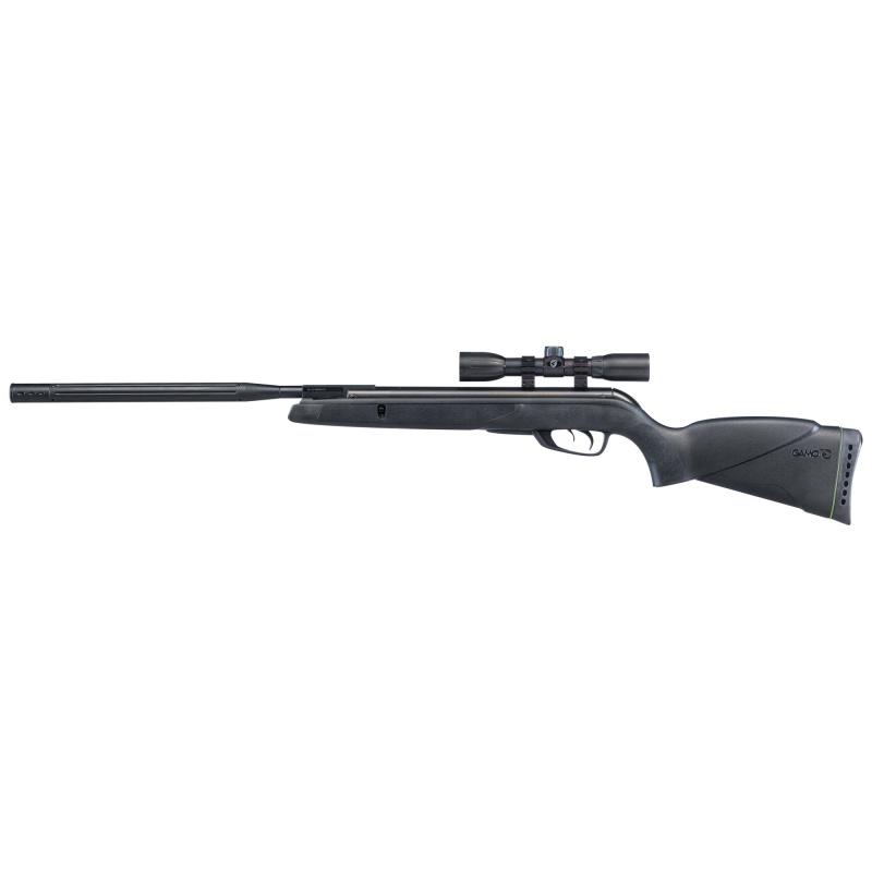 Gamo Usa, Wildcat Whisper, 22 Pellet, Black Finish, Synthetic Stock, Whisper Noise Dampening Technology, 4X32 Scope, Single Shot, 975 Feet Per Second