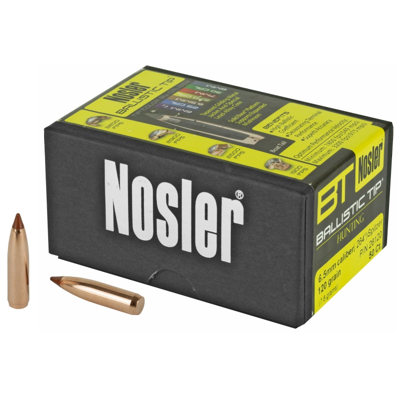 Nosler Ballistic Tip .264 Diameter 6.5Mm 120 Grain Bullets