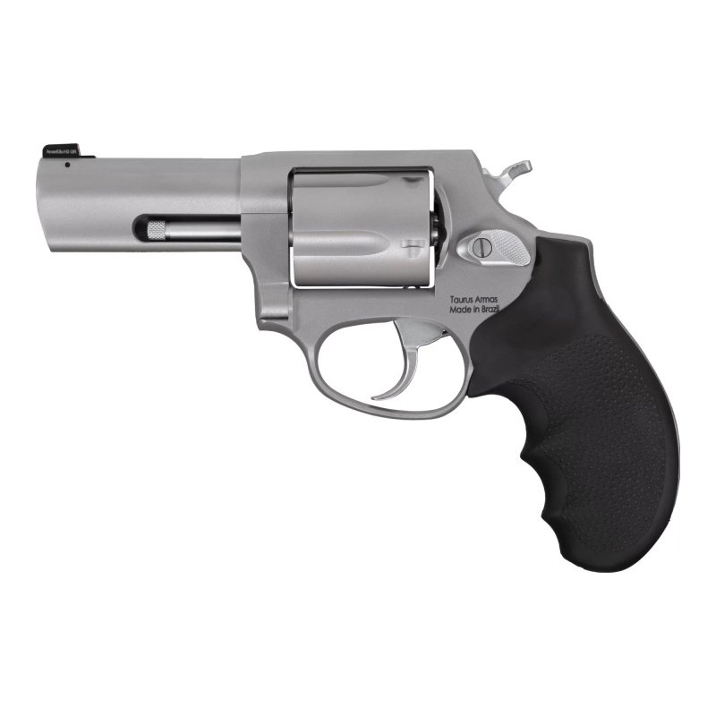 Taurus Usa, Defender 605, Double Action/Single Action, Steel Framed Revolver, 357 Magnum, 3" Stainless Steel Barrel, Stainless Steel Finish, Silver, Black Hogue Rubber Grips, Front Night Sight, 5 Rounds