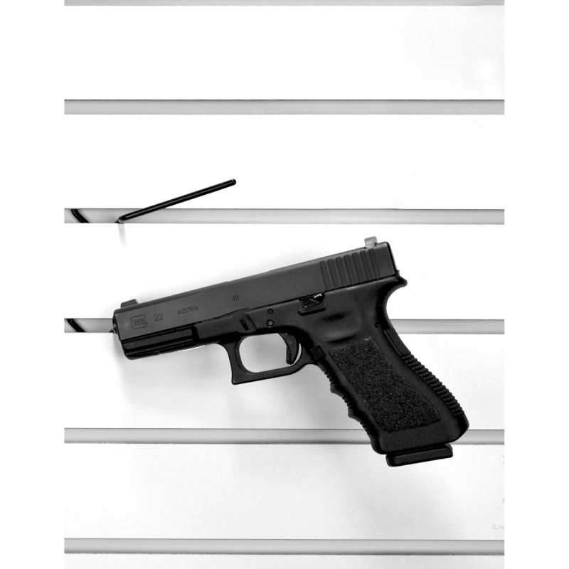 Gun Storage Solutions, Slatwall Snipers, Vinyl Coated, Fits Guns As Small As .22 Caliber, 10-Pack, Attaches To Front Of Shelf, Black