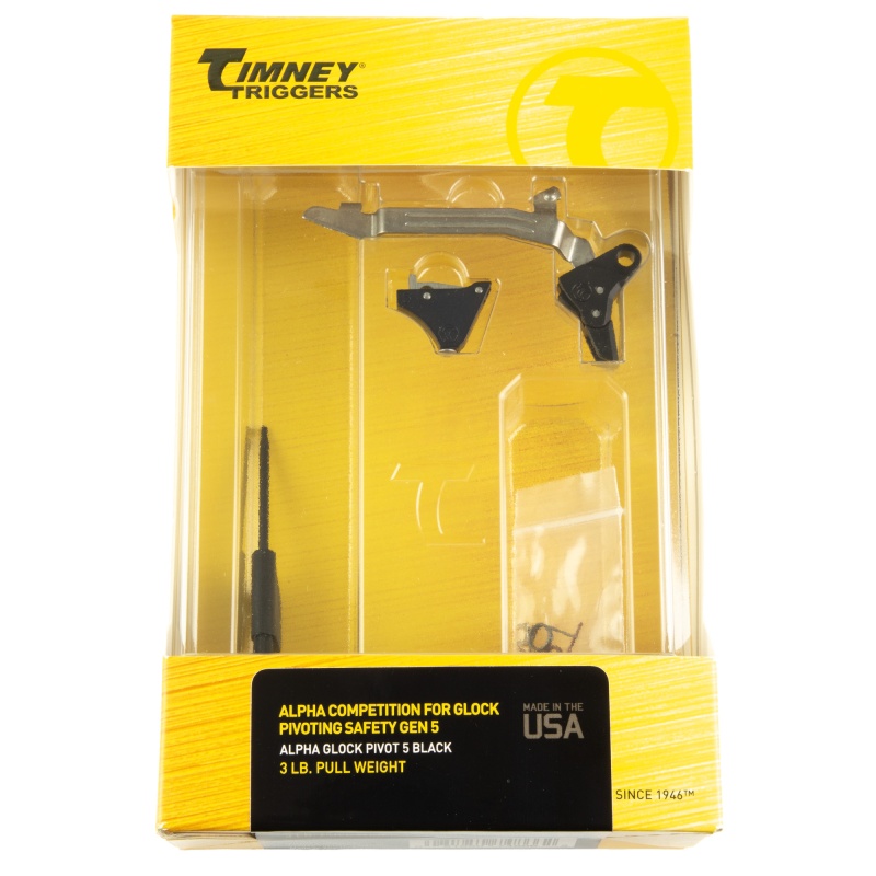 Timney Triggers, Alpha Competition, Pivot Trigger, 3Lb Pull Weight, Fits Glock Generation 5, Np3 Coated, Black