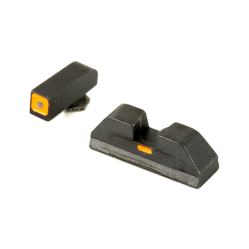 Ameriglo, Cap - Combative Application Pistol Sight, Fits Glock 17/19/22/23/24/26/27/33/34/35/37/38/39, Green/Orange, Green Tritium Front Sight With Orange Lumi Outline, Rear Sight With Orange Lumi Horizontal Center Line