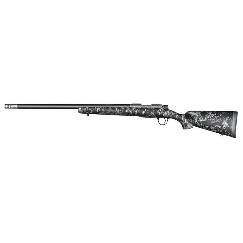 Christensen Arms, Ridgeline Fft, Bolt Action Rifle, 300 Winchester Magnum, 22" Threaded Stainless Steel Barrel, Carbon Fiber Wrapped, 5/8X24 Side Baffle Muzzle Brake, Natural Stainless Finish, Carbon Fiber Sporter Stock, Black With Gray Accents, 3 Rounds
