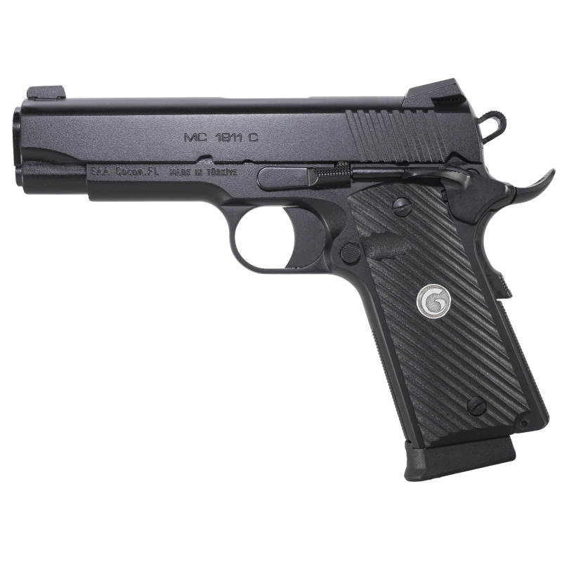Girsan, Mc1911c Untouchable, 1911, Semi-Automatic, Metal Frame Pistol, Commander Size, 45Acp, 4.4" Barrel, Steel, Black, G10 Grips, 3-Dot Sights, Ambidextrous Safety, 8 Rounds, 1 Magazine