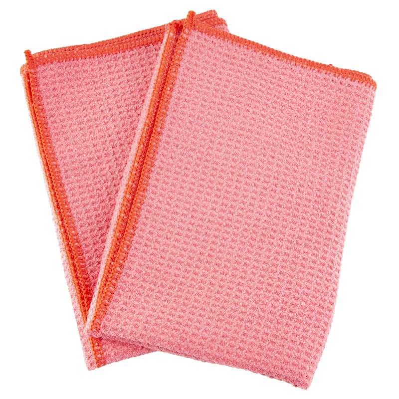 Kleen-Bore, Waffle Weave Micro Fiber, Red, 2 Pack