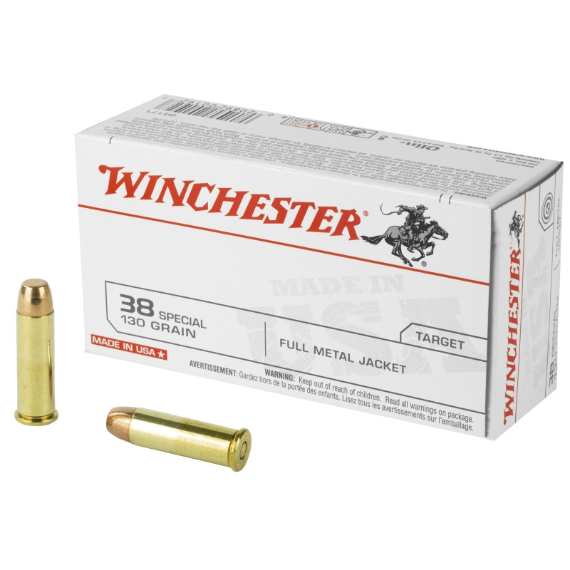 Winchester Ammunition, Usa, 38 Special, 130 Grain, Full Metal Jacket, 50 Round Box