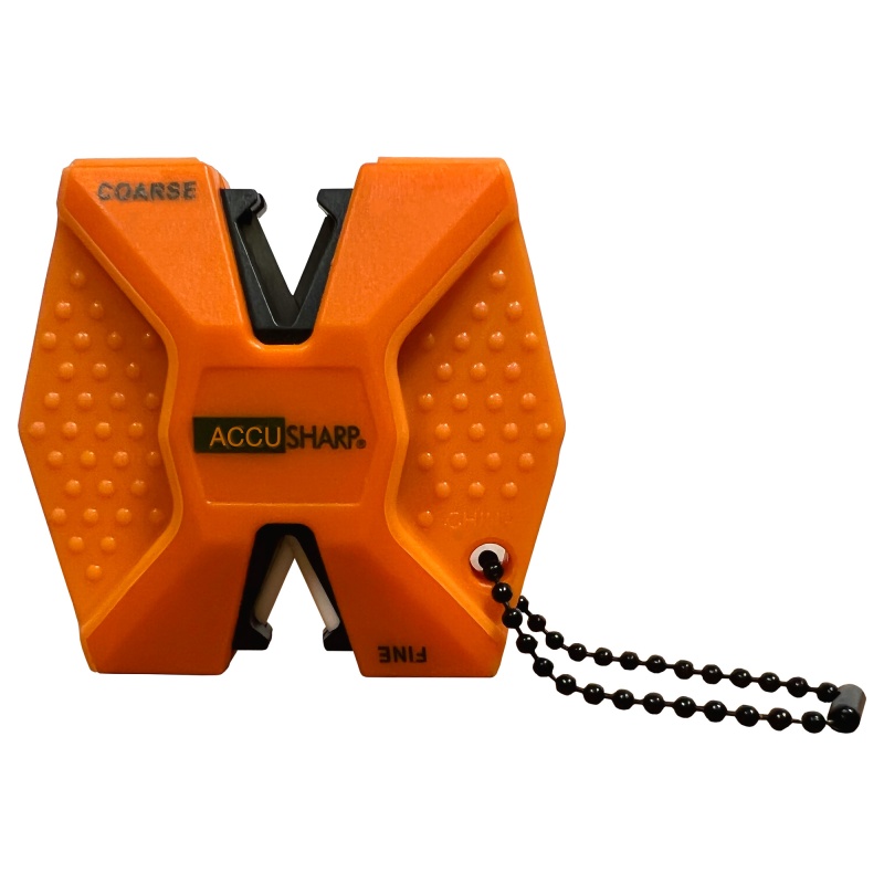 Accusharp, Knife Sharpener, Tungsten Carbide Blades, Rubber Over-Molded Grip