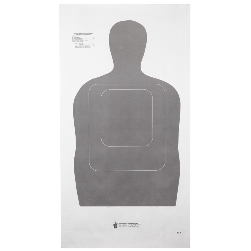 Action Target, Tq-15 Standard Target, 25-Yard Silhouette In Gray, 24"X45", 100 Per Box
