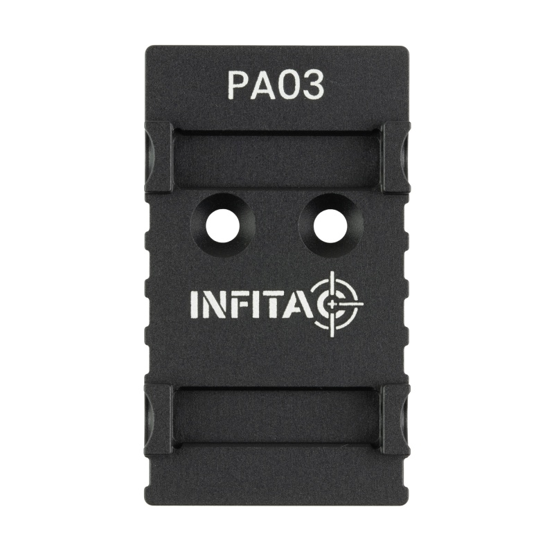 Infitac, Pa03 Pistol Adapter Mount, Compatible With Infitac Pistol Optics, Fits Glock Mos (17/19/26/34) Footprint, Black