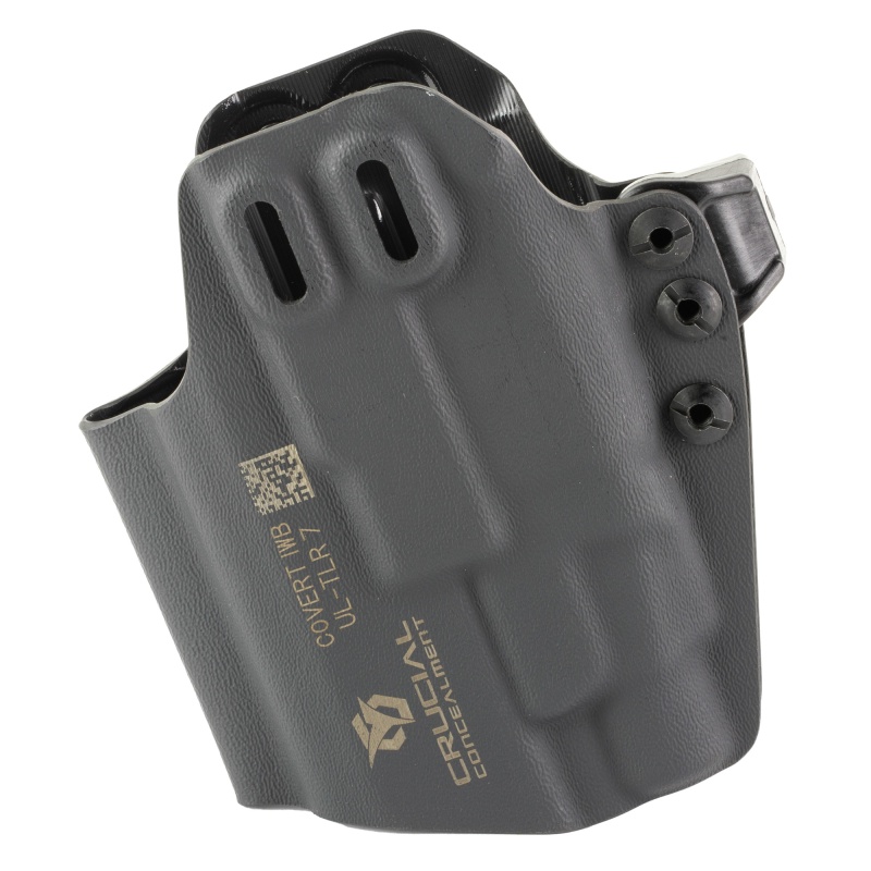 Crucial Concealment, Universal Light Holster, Inside Waistband Holster, Ambidextrous, Kydex, Matte Finish, Black, Universal Fit For Streamlight Tlr-7 A/X/Hl-x