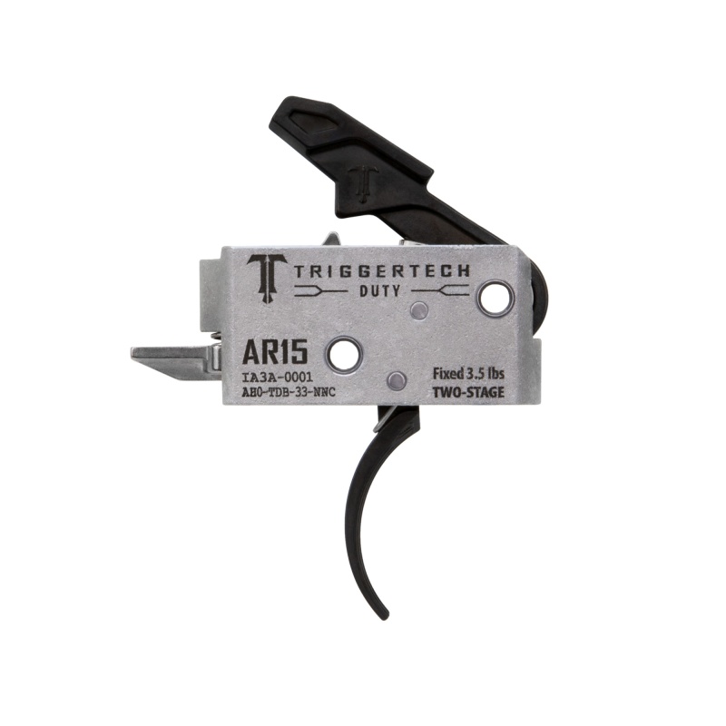 TriggerTech Duty Curved Two-Stage AR-15 Trigger, 3.5 lb Pull, Black Anodized Finish