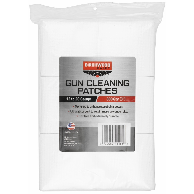 Birchwood Casey, Cleaning Patches, 3", 12-20 Gauge, 300 Patches