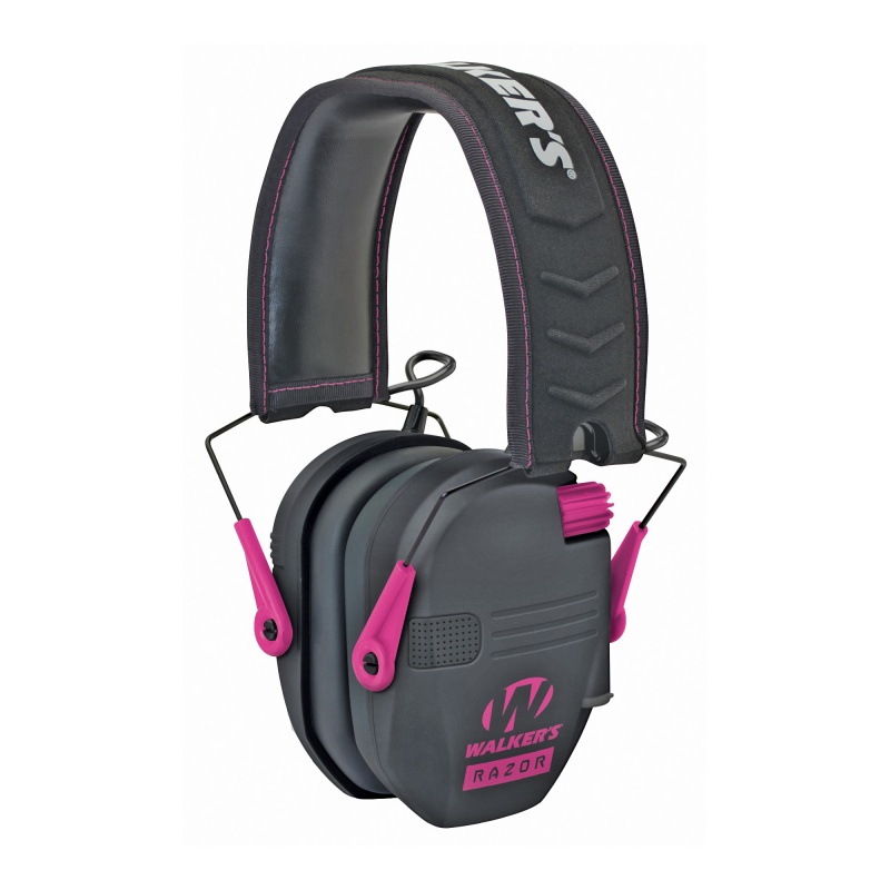 Walker's, Razor, Electronic Earmuff, Black/Pink, 1 Pair