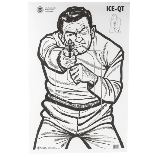 Action Target, Ice-Qt, Immigration And Customs Enforcement Target, 2009 Version, Ivory/Black, 23X35, 100 Per Box