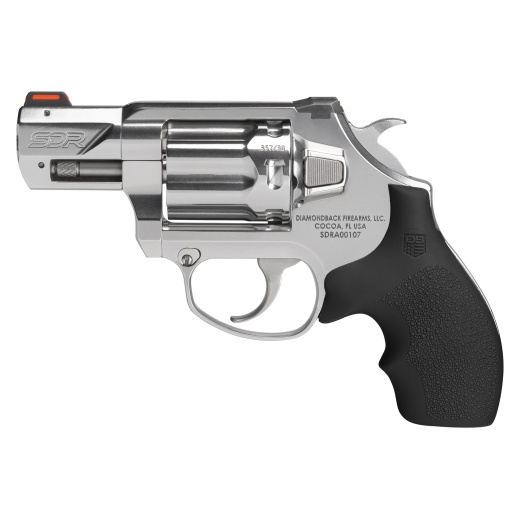 Diamondback Firearms, Sdr, Self Defense Revolver, Double Action/Single Action, 357 Magnum/38 Special, 2" Barrel, Steel, Polished Finish, Stainless Steel, Black Rubber Grip, Fiber Optic Sights, 6 Rounds