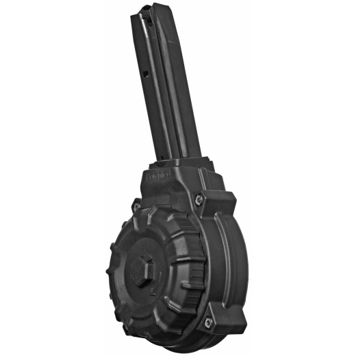 Promag Industries, Magazine, 9Mm, 50 Round Drum, Fits Ruger P Series, Polymer, Black