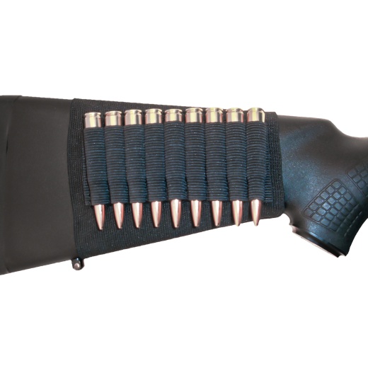 Grovtec Rifle Buttstock Ammo Holder, Black, Holds 9 Normal Rifle Rounds
