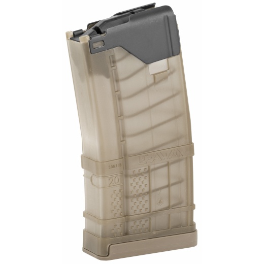 Lancer Systems, Magazine, L5 Advanced Warfighter, 223 Remington/556Nato, 20 Rounds, Fits Ar Rifles, Translucent Dark Earth