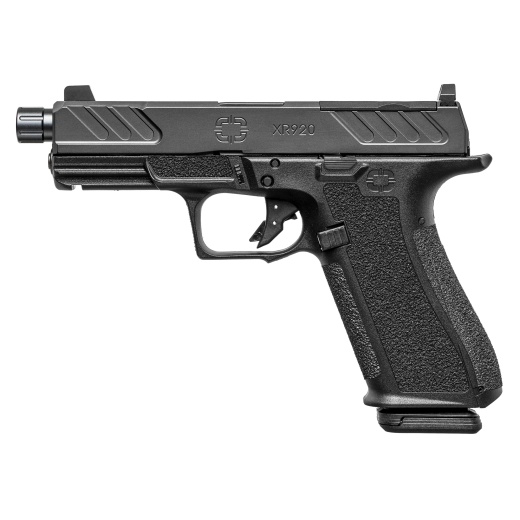 Shadow Systems, Xr920, Foundation, Striker Fired, Semi-Automatic, Polymer Frame Pistol, Compact, 4.5" Threaded Barrel, Nitride Finish, Black, White Dot Fixed Sights, Optics Ready Slide, 17 Rounds, 2 Magazines, Includes (3) Backstraps And Optics Kit
