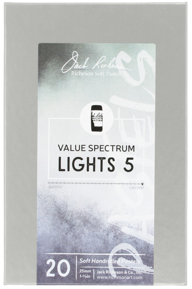 Richeson Soft Handrolled Pastels Set Of 20 - Color: Value Spectrum Lights 5