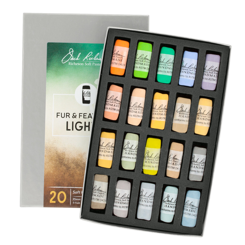Richeson Soft Handrolled Pastels Set Of 20 - Color: Fur And Feathers Light 1