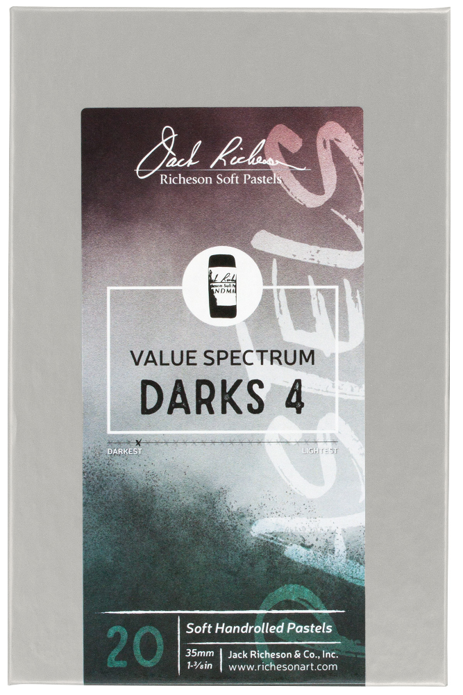 Richeson Soft Handrolled Pastels Set Of 20 - Color: Value Spectrum Darks 4