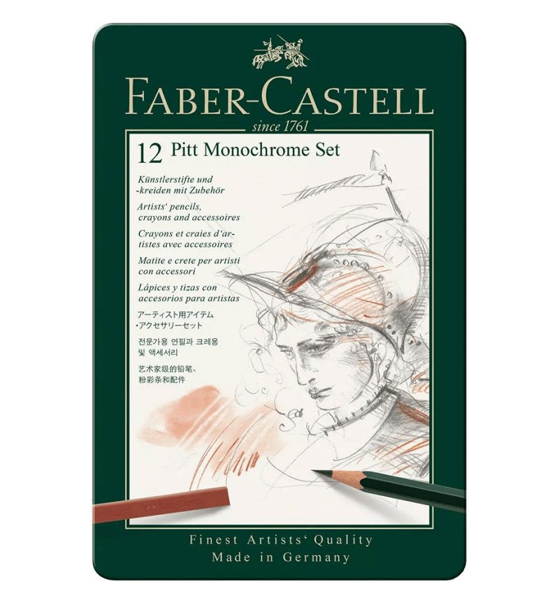 Faber-Castell Pitt Monochrome Tin Set Of 12