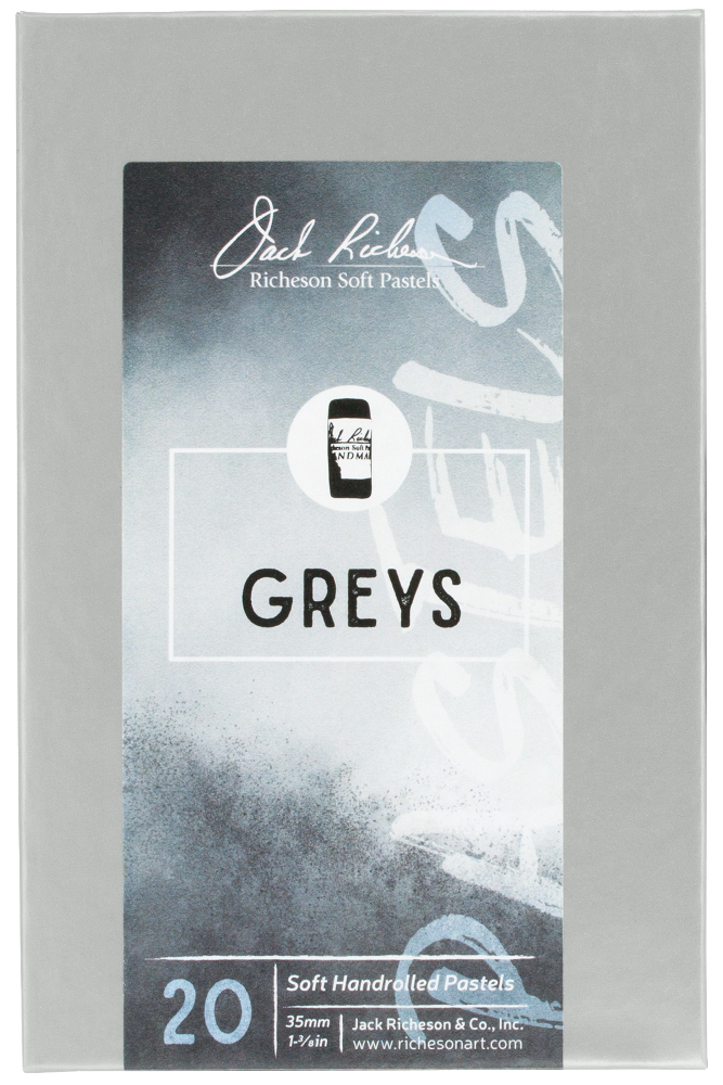 Richeson Soft Handrolled Pastels Set Of 20 - Color: Greys