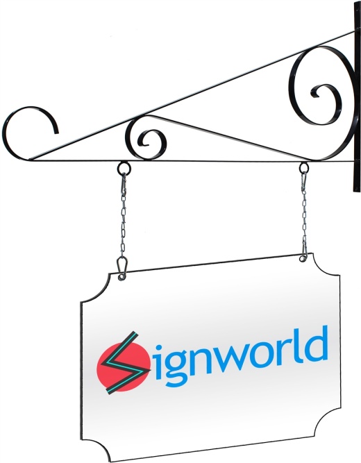 Replacement Double Sided Print for Hanging Sign Scroll Bracket - 36" | Custom Shape 2