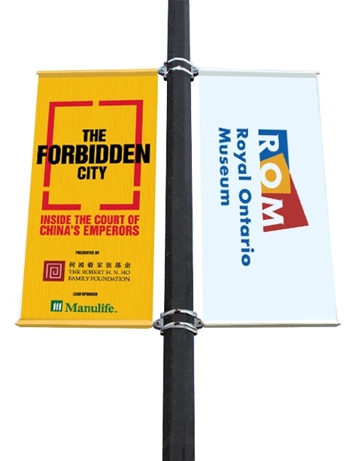 Street Pole Banner Brackets 24" Double Set with Vinyl Banners