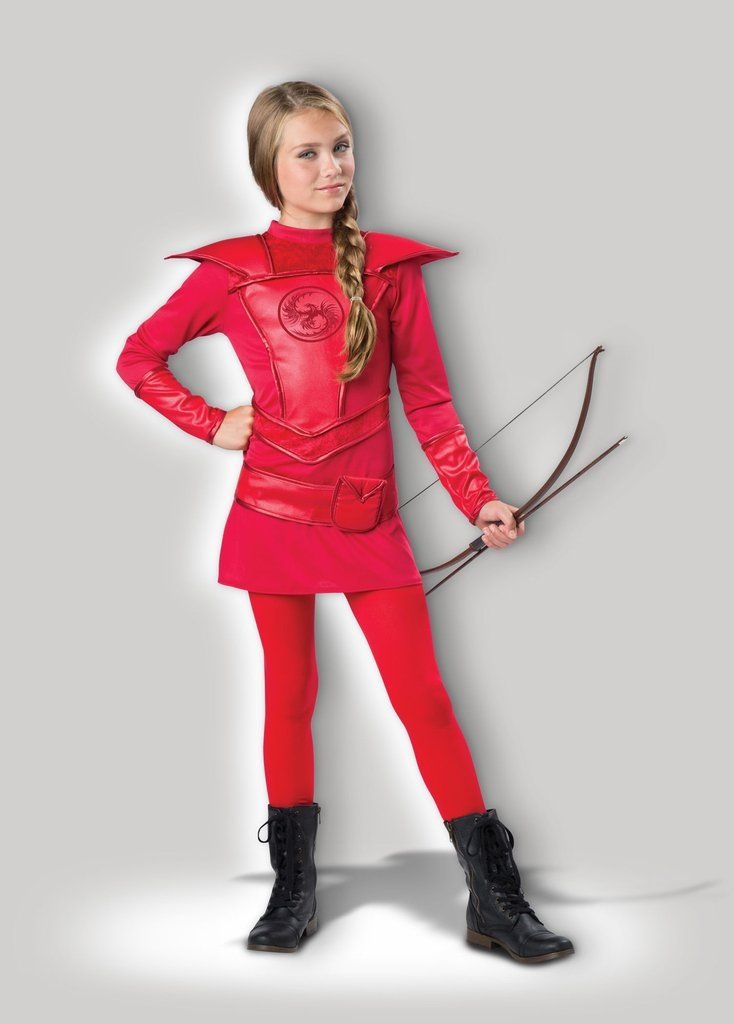 In Character Red Girl's Warrior Huntres Child Halloween Costume Small (8-10)