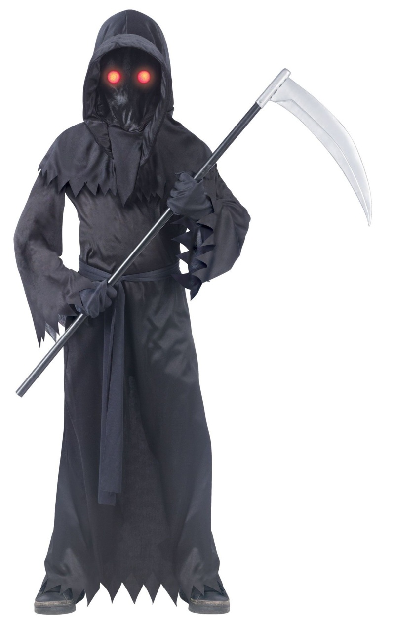 Fun World Grim Reaper Fade In/Out Unknown Phantom Costume, Black, Child Large(12-14)