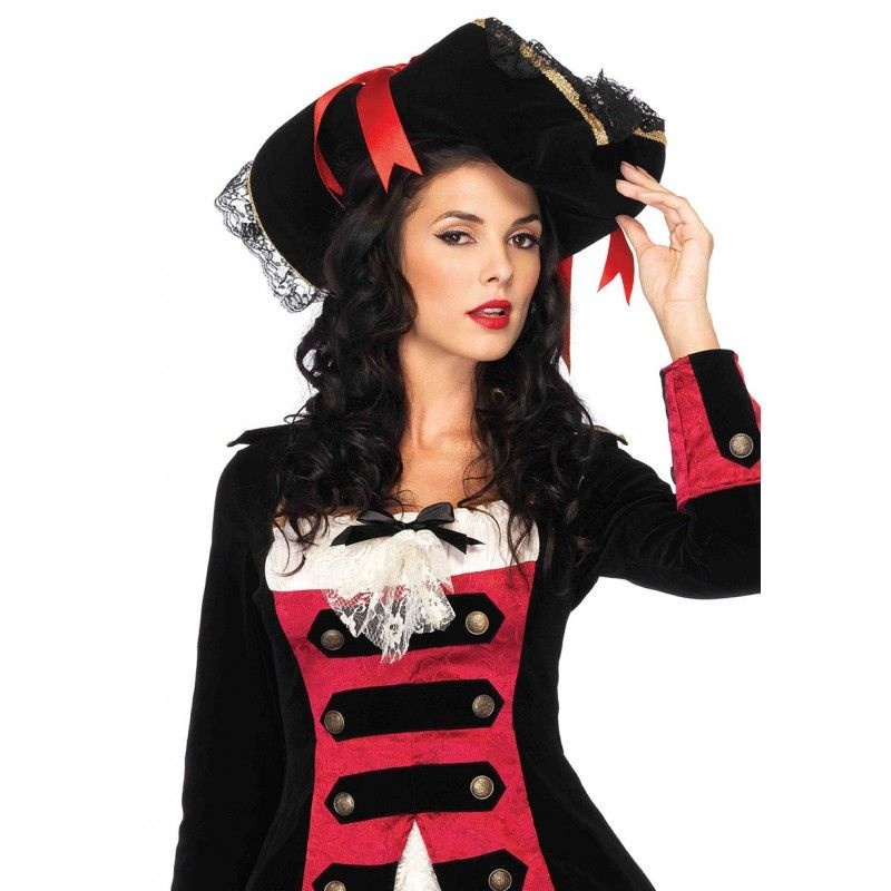 Leg Avenue Women's Swashbuckler Hat Black And Red One Size