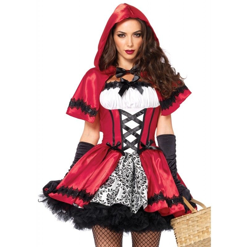 Leg Avenue Women's Gothic Red Riding Hood Costume Red And White Large