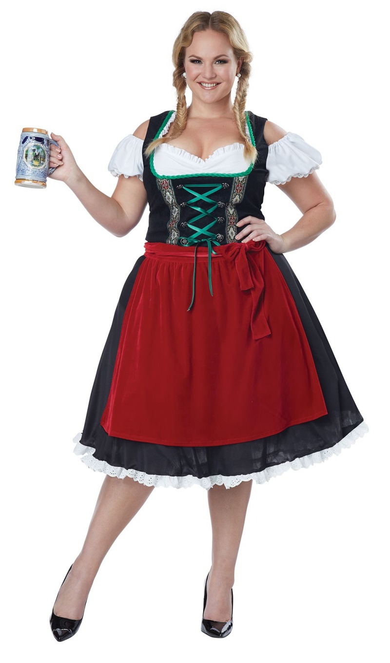 California Costumes Women's Oktoberfest Fraulein Plus Size Costume, Black/Red, 2Xl