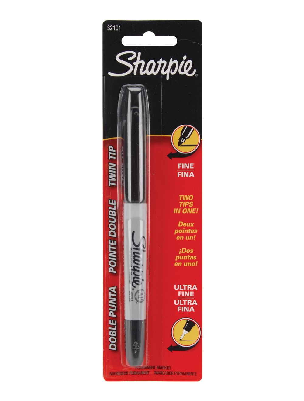 SHARPIE Brush Twin Permanent Markers Brush Tip Marker and Ultra Fine Tip  Marker for sale online