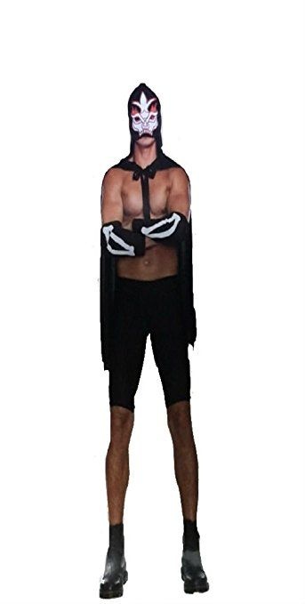 Halloween Wholesalers El Luchadeath Black T-Shirt - Men's Wrestling Inspired Fashion