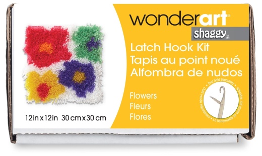 Spinrite Wonderart Shaggy Latch Hook Kit 12X12 Inch Flowers - Buy Online Now!