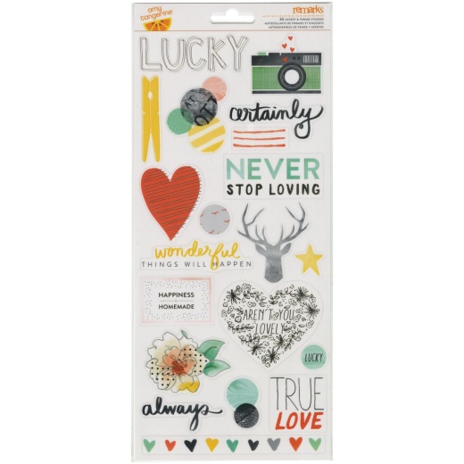 Stitched Collection Transparent Stickers Accent And Phrase - American Crafts