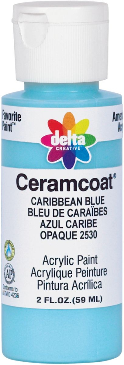 Ceramcoat Acrylic Paint 2Oz Caribbean Blue Opaque