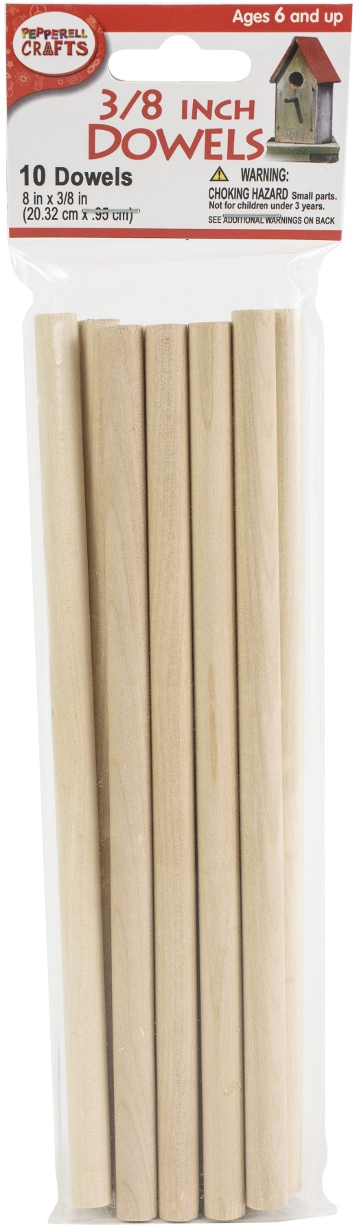 Dowels 3/8 Inch X8 Inch 10 Per Pkg