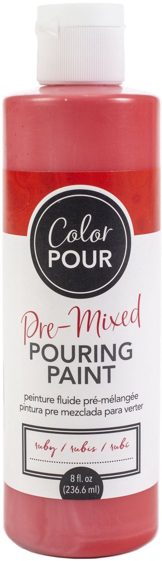 American Crafts Color Pour Pre Mixed Paint 8Oz Ruby