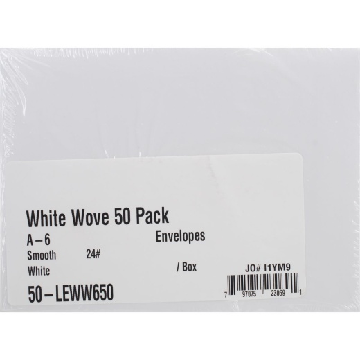 Leader A6 Envelopes (4.75 Inch X6.5 Inch ) 50 Per Pkg White