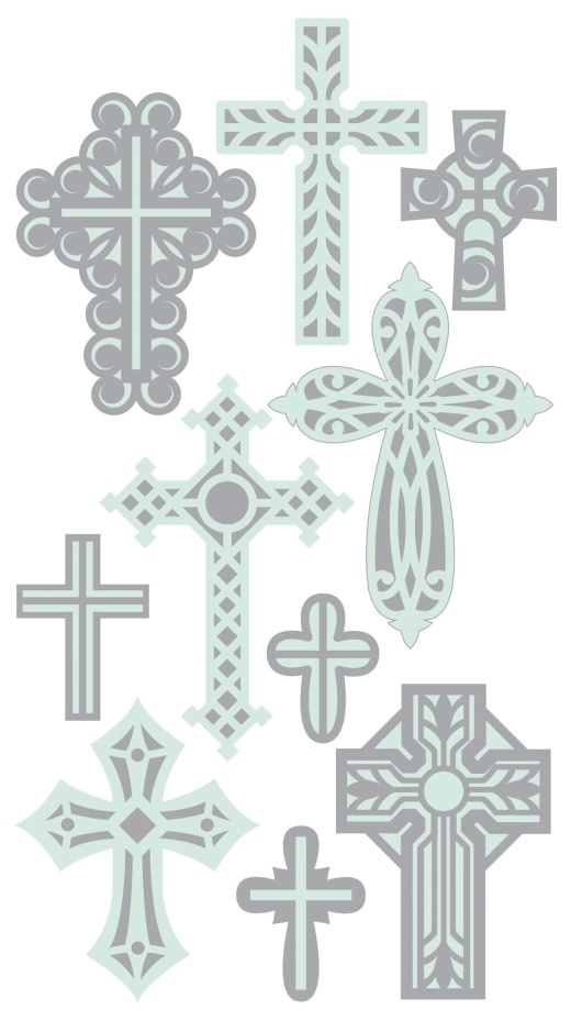 Sticko Layered Stickers Crosses 3.75 X 6.75 Inches