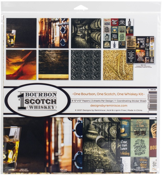 Reminisce Collection Kit 12 X12 Inch One Bourbon One Scotch One Whiskey Inch