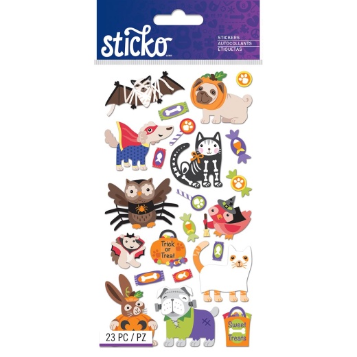 Sticko Stickers Halloween Animal Characters - Nm01