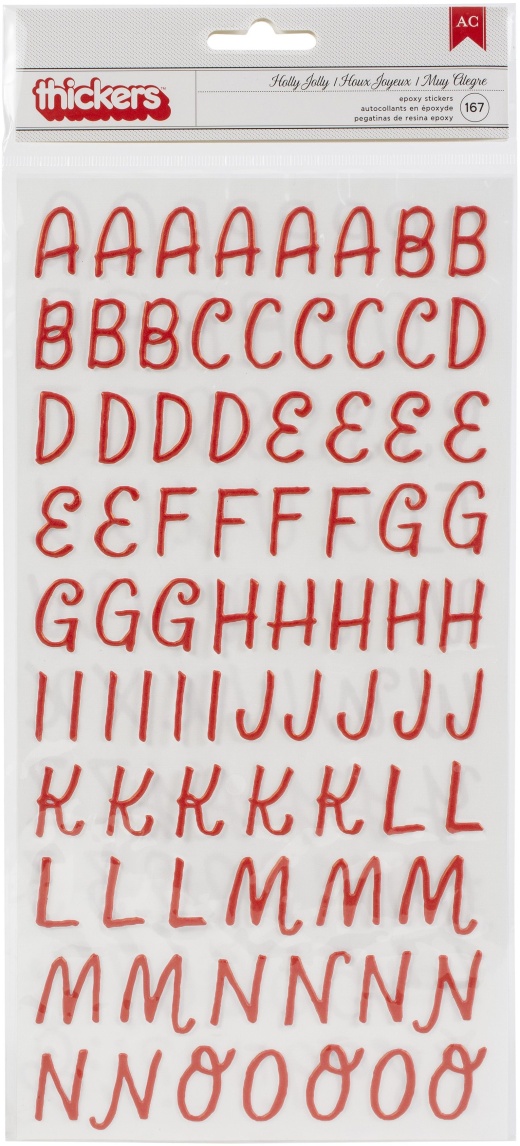 Hey, Santa Thickers Stickers 157 Per Pkg Holly Jolly Alpha/Red Epoxy