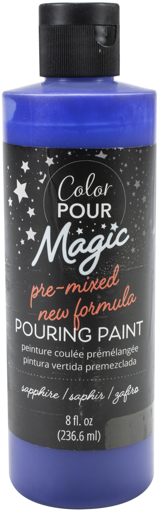 American Crafts Color Pour Magic Pre Mixed Paint 8Oz Sapphire